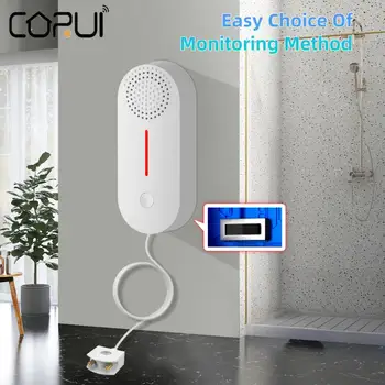 Детектор утечки воды CORUI, датчик уровня воды Tuya, охранная сигнализация для домашней кухни и ванной комнаты, громкий звуковой сигнал 90 дБ