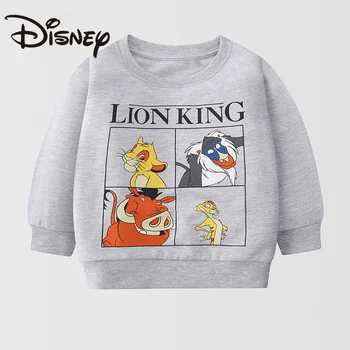 Детская одежда 2023, Свитер Disney Lion King, Осенний Вязаный свитер с длинными рукавами для мальчиков и девочек, толстая детская толстовка с круглым вырезом и мультяшным рисунком