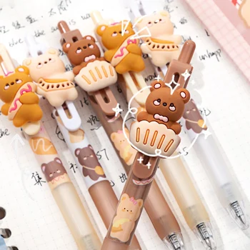 1 шт. Каваи гелевые ручки корейский бурый медведь милые ручки для школы, канцелярские принадлежности ручки для школы милые офисные школьные принадлежности 