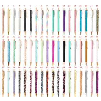 20 шт. / лот, креативная модная шариковая ручка, рекламная металлическая ручка с блестками, выдвижная ручка для подарка