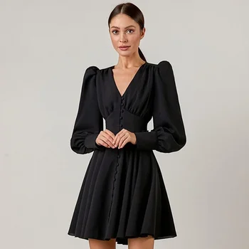 2023 Новая весенняя женская короткая юбка, дизайнерское коктейльное вечернее платье, Темпераментное повседневное платье для пригородных поездок