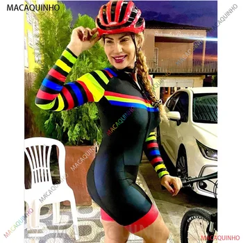 2023 Профессиональный женский горный комбинезон с длинными рукавами для велосипедного триатлона UV 50+