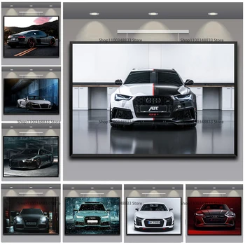 Audi Quattro Supercars Серии RS6/RS7/R8 Картина на холсте HD Печать Настенные Художественные Картины Украшение Дома в Спальне Фанаты Коллекционируют Произведения Искусства