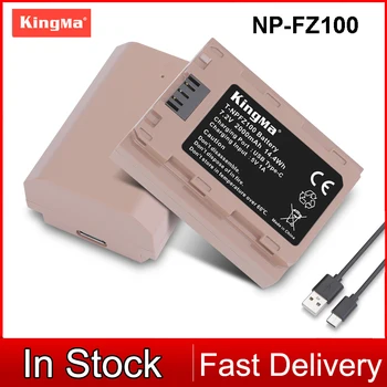 KingMa NP-FZ100 Ah Аккумулятор с Зарядным кабелем Type-C для камер Sony A1 A9 A9II A7M3 A7M4 A7R3 A7R4 A7S3 A6600 A7C FX3