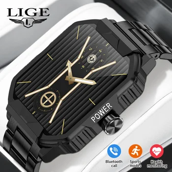 Lige 2023 Часы для звонков по Bluetooth для мужчин, умные часы для спорта и фитнеса, водонепроницаемые Умные часы, Голосовой ассистент, Перезаряжаемые часы, Новые