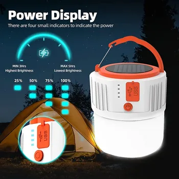USB аккумуляторная LED Солнечный кемпинг свет портативный фонари 5 режим чрезвычайной Ночной свет открытый палатка лампа для барбекю пешие прогулки рыбная ловля