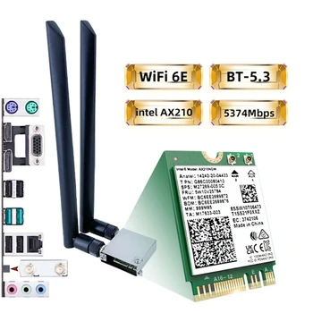 WiFi6E AX210NGW Mini PCI-E Wifi Карта, совместимая с Bluetooth 5.2 Беспроводной Адаптер ForIntel AX210 Сетевая карта AX210 NGFF-M2