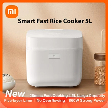 Xiaomi Mijia Smart Fast Rice Cooker 5L Электрическая мультиварка 220 В с антипригарным покрытием для приготовления пищи на кухне Умная бытовая техника