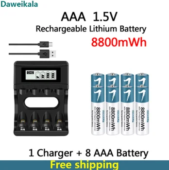 Батарейка типа ААА 1,5 В, полимерная литий-ионная аккумуляторная батарея типа ААА для мыши с дистанционным управлением, электрическая игрушка с зарядным устройством USB