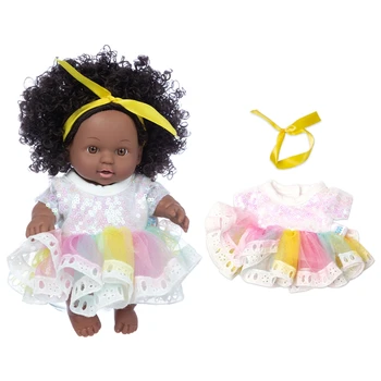Блестящее платье 2021, костюм для кукол Africanreborn, силиконовый виниловый 8-дюймовый пупсик для девочки boneca, мягкая игрушка для девочки-тоддера