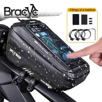 Велосипедная сумка Сумка для верхней трубки велосипеда GPS Держатель для телефона с сенсорным экраном Водонепроницаемые седельные сумки Аксессуары для шоссейного велоспорта мотоцикла MTB