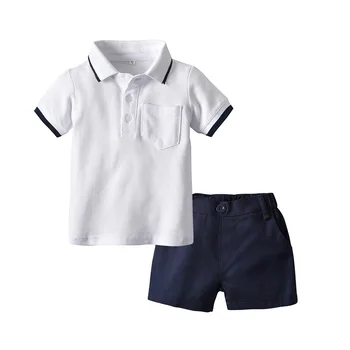 Детская одежда, однотонный комплект для мальчиков, топ с короткими рукавами + шорты, повседневная детская одежда, Летняя спортивная одежда для мальчиков, одежда для повседневного отдыха, хлопок