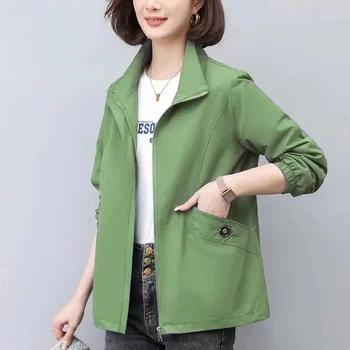 Женская куртка, весна 2023, Новые женские куртки, Корейское свободное пальто, модная ветровка, Женская уличная одежда с длинным рукавом