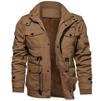 Зимняя военная куртка, мужская повседневная толстая тепловая куртка, куртки армейских пилотов, Грузовая верхняя одежда ВВС, Флисовая куртка с капюшоном, одежда 4XL