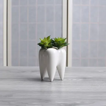 зубы Подарки стоматологической клиники керамический цветочный горшок ресторан для милого кролика настольный зеленый горшок для растений чашка для воды чайная чашка для дома
