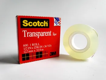 Клейкая прозрачная лента 3M Scotch 600 с одной стороны для печати, проверки чернил, отсутствия следов, офисного использования.