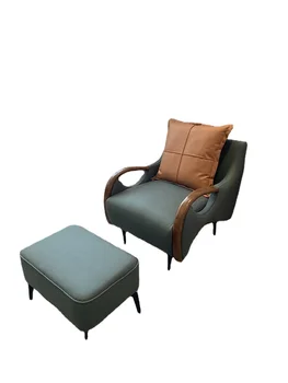 Легкий одноместный диван Xl, роскошное кресло для отдыха на балконе из искусственной кожи, спальня, одноместный стул Lazy Tiger