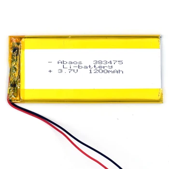 Литий-полимерная аккумуляторная батарея 3,7 В 1200 мАч, литий-ионная Li-Po для семейного микрофона MP3 MP4 KTV с GPS 383475
