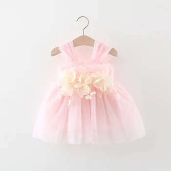Милая одежда для девочек, Детское платье принцессы, Летние платья с цветами на бретельках для младенцев, праздничные платья для младенцев, Vestidos ADK2501