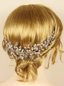 Модные Серебряные свадебные повязки со стразами, Хрустальные головные уборы для невесты ручной работы, Тиара, свадебные украшения для волос, лента для волос