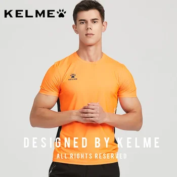 Мужская футболка KELME, летняя быстросохнущая, с коротким рукавом, впитывающая пот, спортивная одежда для фитнеса, Дышащая, для бега, футболка с коротким рукавом