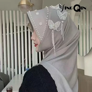 Мусульманские Женщины Женский Головной Платок Шифон Лето Малайзия Шелковый Шарф Хиджаб Шляпа Кепка Молитвенный Куфи Ислам Шляпа Саудовская Аравия Головные Уборы