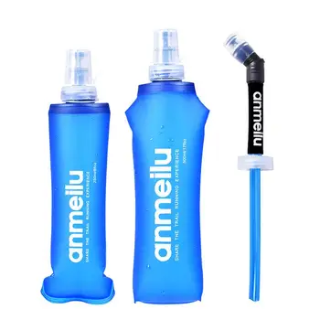 Мягкие складные бутылки для воды из ТПУ, не содержащие BPA, Складная фляга для воды, Портативные принадлежности для пополнения запасов, походные принадлежности для марафонского забега на открытом воздухе