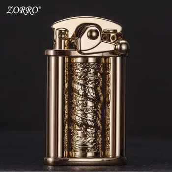Новая Керосиновая Зажигалка ZORRO С резьбой, Индивидуальное Креативное Коромысло, Декомпрессионная Вращающаяся Колонна Dragon Z629, Аксессуары для сигарет.