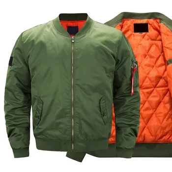 Новая мужская куртка-бомбер pilot Air, мужские военные куртки-бомберы, мужская повседневная однотонная куртка-пилот на молнии, зеленые Новые приталенные мужские пальто,