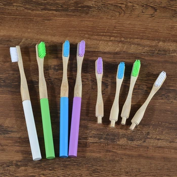 Новая Съемная Бамбуковая Зубная Щетка Desgin Со Средней Щетиной Экологически Чистая Цилиндрическая Зубная Щетка с нулевым количеством отходов Eco Bamboo Toothbrush