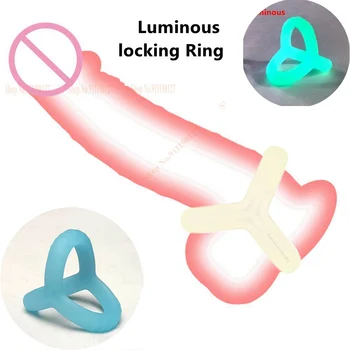Новое Синее Светящееся кольцо для пениса, Многоразовое Силиконовое Кольцо для пениса, Увеличивающее Задержку эякуляции, Мужские секс-игрушки