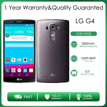 Оригинальный разблокированный смартфон LG G4 Single Sim 3GB RAM + 32GB Hexa-core 16MP 5.5 