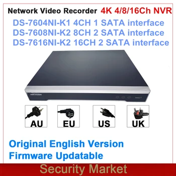 Оригинальный Сетевой Видеомагнитофон Hikvision DS-7604NI-K1 DS-7608NI-K2 DS-7616NI-K2 4/8/16CH 4K NVR