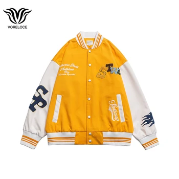 Осенний бренд 2022 INS high street, мужская и женская куртка в стиле хип-хоп со свободным бейсбольным воротником, сшитая хлопковая куртка Y2K с вышивкой