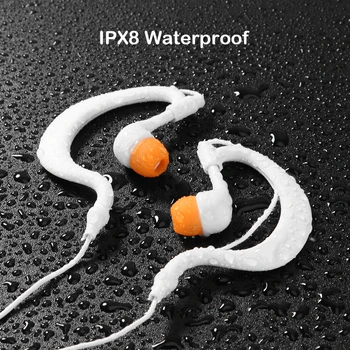 Плавательная гарнитура IPX8 Водонепроницаемые наушники вкладыши 3,5 мм Интерфейс Громкий чистый звук Музыкальный плеер для MP3 MP4 смартфона