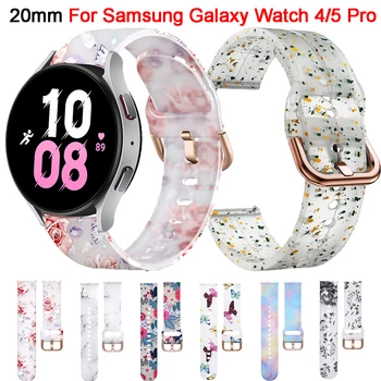 Ремешок Для Samsung Galaxy Watch 5 4 44 мм 40 м/Galaxy4 Classic 46 мм 42 мм Браслет 20 мм Силиконовый Браслет Galaxy Watch5 pro 45 мм Ремешок