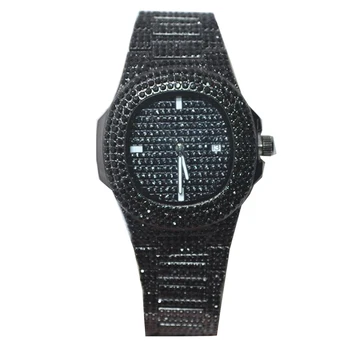 Роскошные мужские часы Iced Out в стиле хип-хоп, кварцевые наручные часы с датой, женские часы из сплава Micropave CZ, ювелирные изделия для мужчин