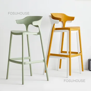 Скандинавские дизайнерские акриловые барные стулья Мебель для дома Минималистичный пластиковый барный стул для кухни Художественная стойка Высокие барные стулья