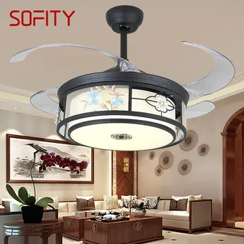Современные потолочные вентиляторы SOFITY с невидимым пультом дистанционного управления для дома, декоративные для гостиной, спальни, ресторана