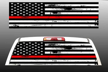 Тонкая красная линия Изображения Флага США На Заднем стекле | Заднее стекло грузовика | Перфорированная Наклейка | Наклейка Пожарного | Виниловая Графика | Смотрите Здесь