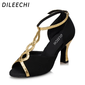 Туфли для латиноамериканских танцев DILEECHI, танцевальные туфли на высоком каблуке для взрослых, женские танцевальные туфли с мягкой подошвой