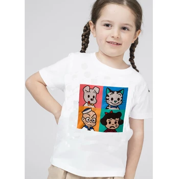 Футболки с короткими рукавами для маленьких девочек и мальчиков 2023, Летние детские футболки с мультяшным принтом, рубашки из 100% хлопка, Повседневная детская одежда