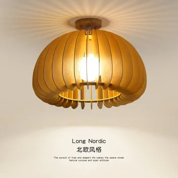 Японский потолочный светильник, скандинавская лампа для спальни, настольная лампа для дома, деревянный ветер, тыква, солнце, настольная лампа для крыльца, деревянная лампа для коридора