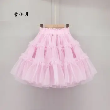 2023 Сетчатые юбки-пачки для маленьких девочек, Милая Кружевная юбка с оборками в Корейском стиле, весна-осень, Лето, одежда для детей на День рождения